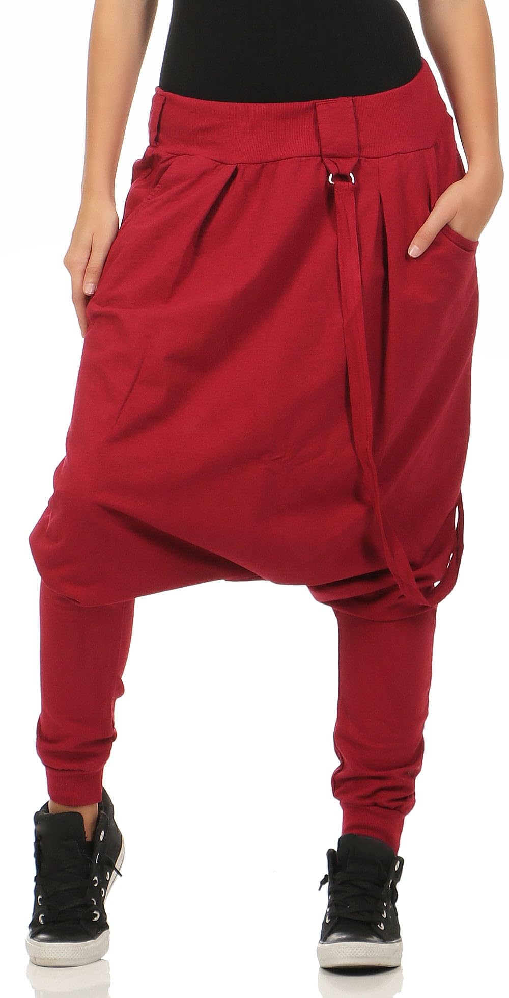 malito dames broek met laag kruis | Joggingbroek in effen kleuren | Baggy om te dansen | Sweatpants - Aladdinbroek 91086 (bruin malito dames broek met laag kruis | Joggingbroek in effen kleuren | Baggy om te dansen | Sweatpants - Aladdinbroek 91086 (bruin
