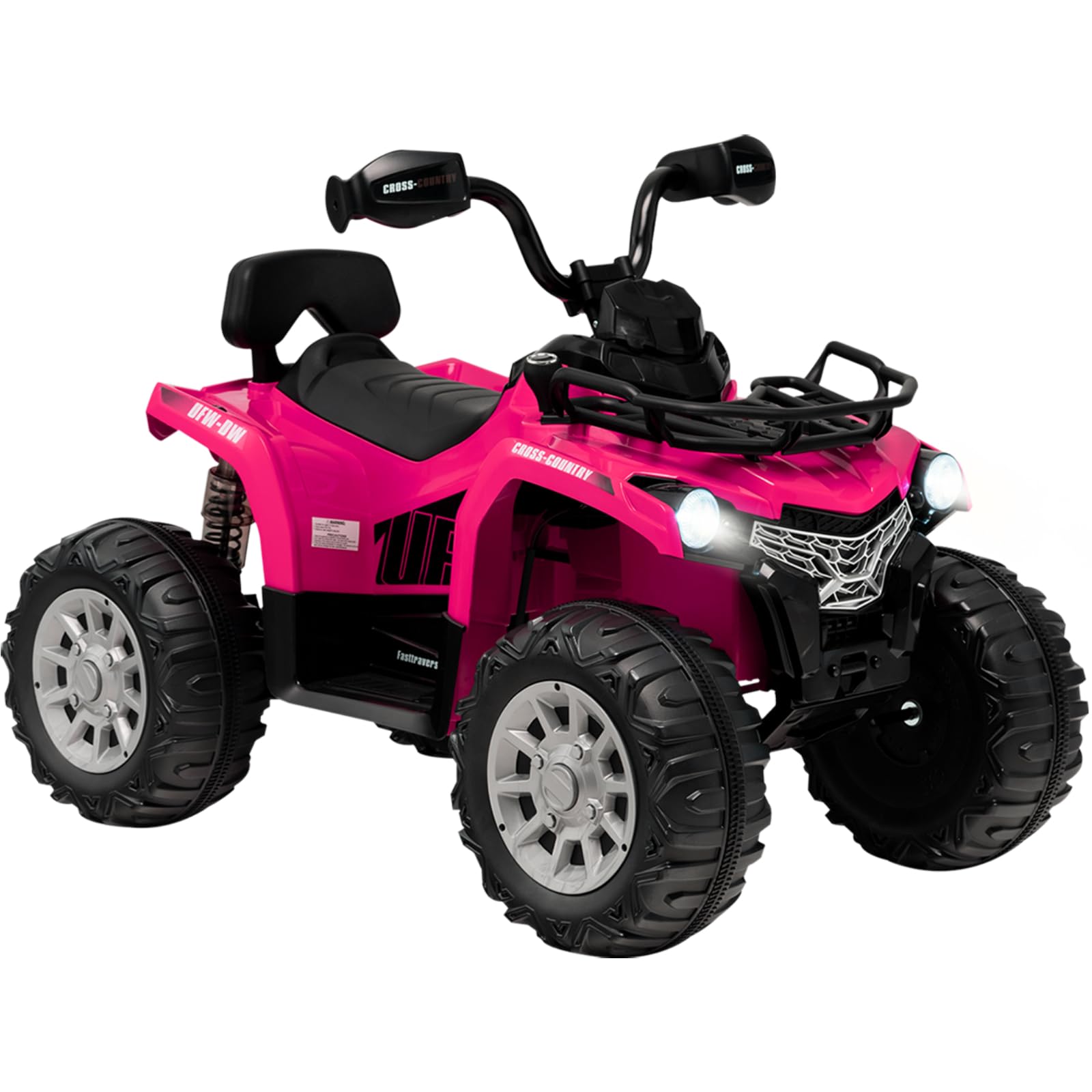 GYMAX Kids Electric Quad Bike, 12V Battery Powered Toy Car with Music, Lights, MP3, USB, Storage Basket, Forward and Backward, Children Ride on ATV for 3-8 Years Old Boys Girls (Pink)