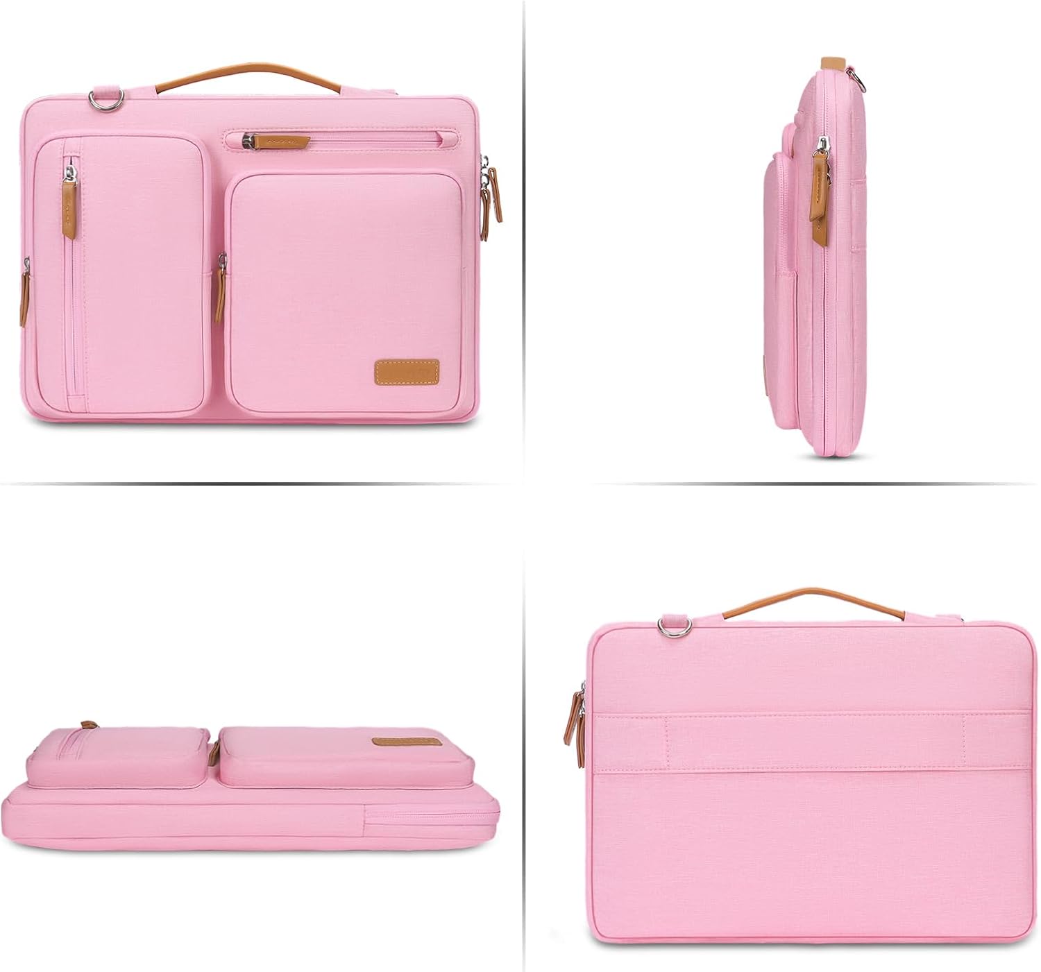 MOSISO 360 Protective Laptop Shoulder Bag,15-15.6 inch Computer Bags Compatible with MacBook Pro 16 inch, HP, Dell, Lenovo, Asus Notebook,Side Open Messenger Bag with 4 Zipper Pockets, Black Global Recycled Standard Global Recycled Standard Global Recycle... - imagen 7