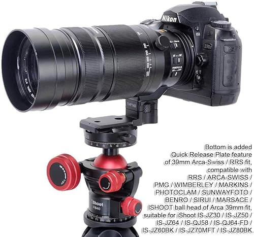 Miniatura 5 de Soporte de metal para lentes de soporte, soporte de trípode para base de anillo compatible con Panasonic Leica DG Vario-Elmar 3.937-15.748 in f4-6.3