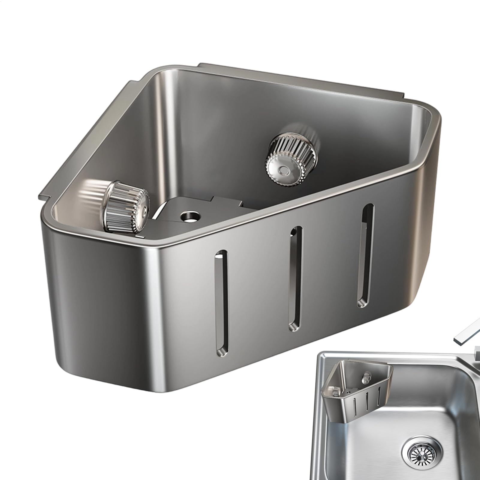 Panier filtrant triangulaire de vidange d'évier d'angle pour organiser l'éponge