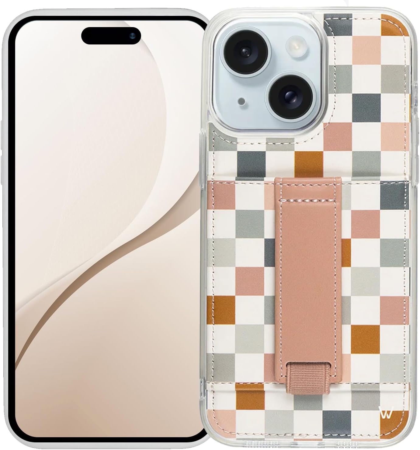 Walli Cases for iPhone 16 Plus Case Aesthetic Wallet Phone Case Card Holder, Securely Holds up to 2 Cards - Cute, Trendy Phone Cover for Women, fits iPhone 16 Plus with Kickstand & Finger Strap