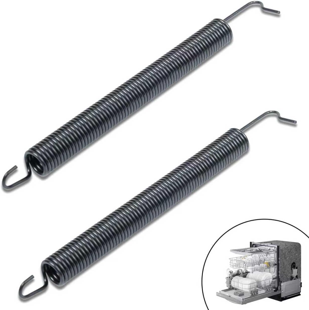 2Pcs WPW10337934 Dishwasher Door Spring and 2Pcs 8268990 Door Hinge Bushing Kit – Compatible with Whirlpool, Kenmore, Maytag, Amana Dishwashers – Replaces AP6019831, W10337934, 2310989, 8268989