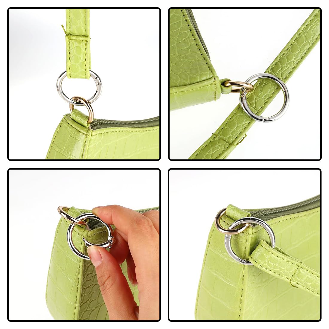 SUNNYCLUE 12 Moschettoni Rotondi Arcobaleno Con Grilletto A Molla - O-Ring In Metallo Per Borse E Portachiavi Fai Da Te