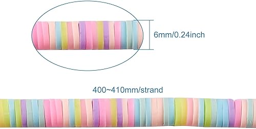 Miniatura 7 de Beadthoven - Cuentas Heishi de arcilla de vinilo de 0.236 pulgadas (0.236 in), multicolor, disco redondo plano, cuentas de arcilla polimérica