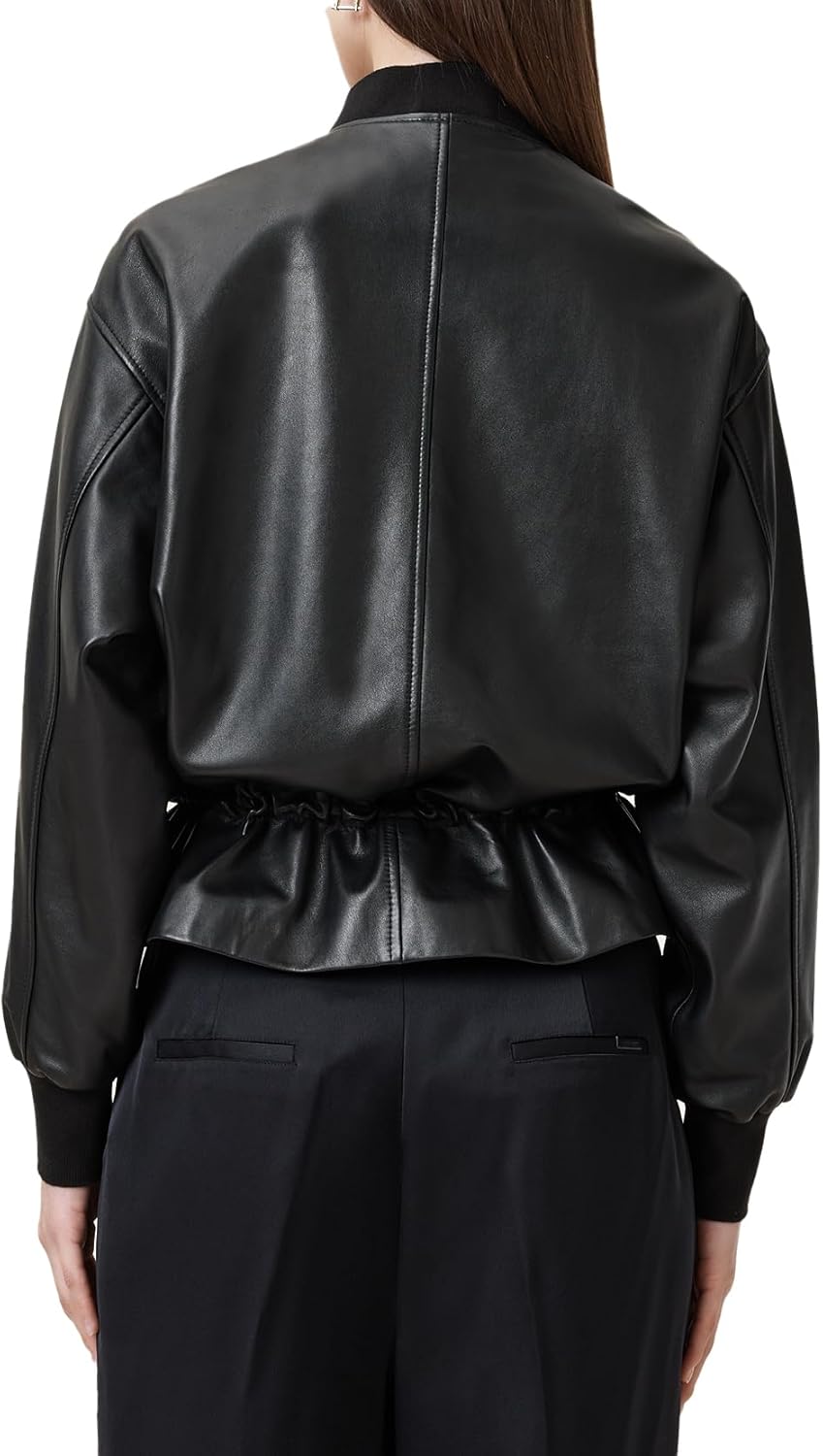 AllSaints womens Sofi Leather Bomber - Image 3