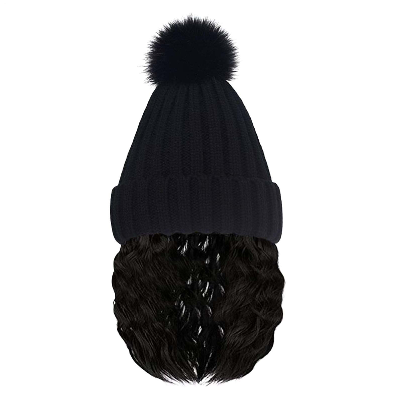 Berretto con capelli legati per donne, cappello lavorato a maglia con parrucca integrata, morbidezza traspirante senza bordi, accessorio invernale per il tempo libero e il viaggio quotidiano