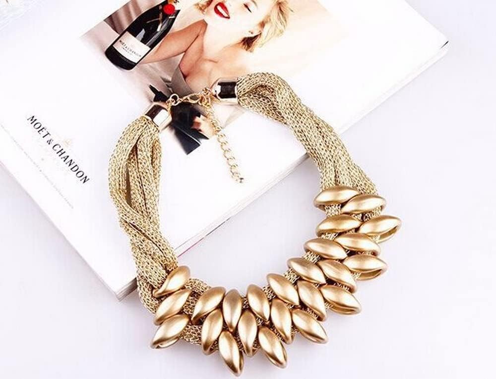 Bib Necklace for Women,Gold and Black Chunky Layered Choker Necklace,African Statement Fashion Collar Necklace Jewelry Gifts - Image 2