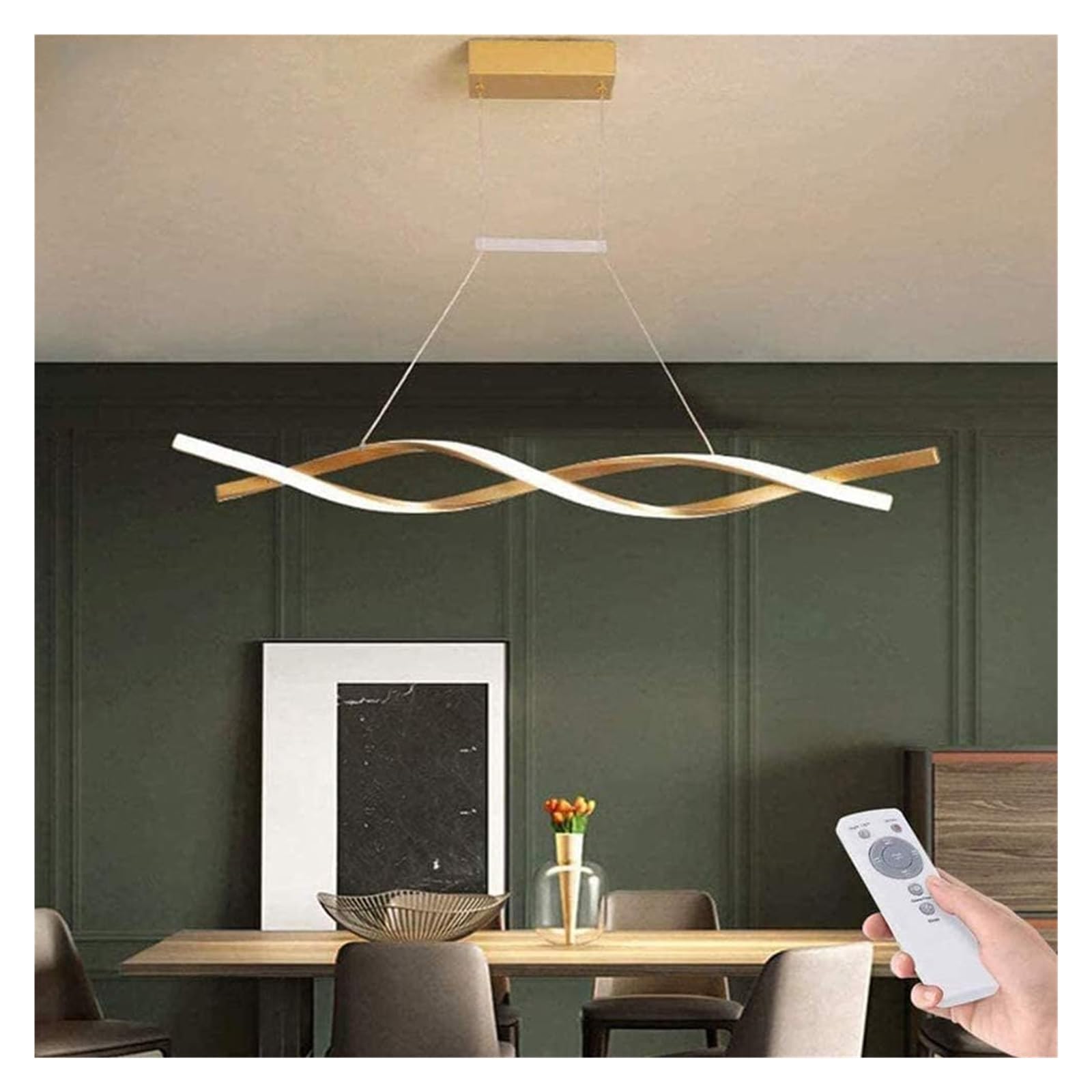 Suspension LED table à manger noire 100cm dimmable avec télécommande - 8