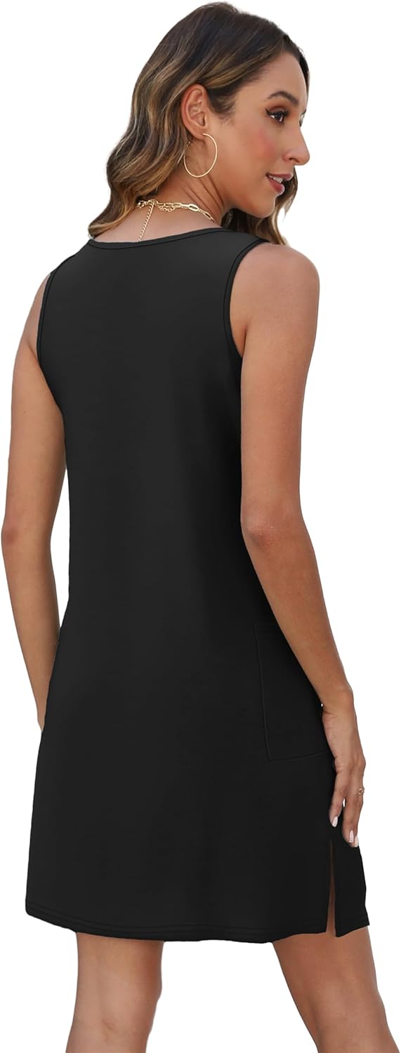 Coverup Summer Dresses for Women 2025 Eyelet Casual Loose Sleeveless Sundresses Tank Dresses with Pockets - Image 5