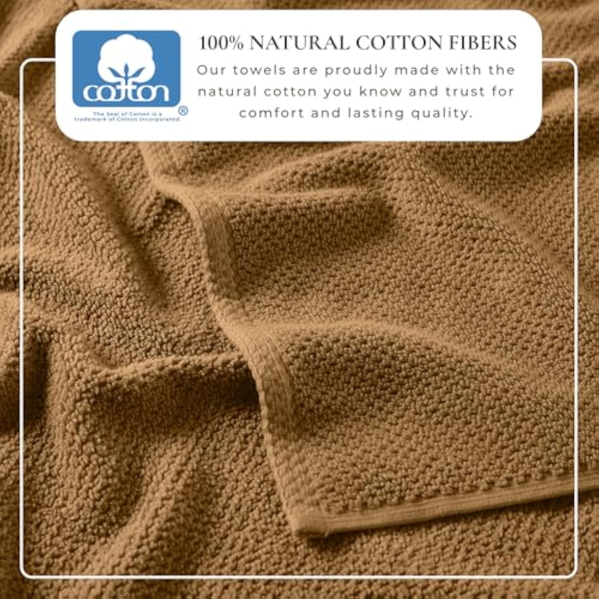 Taupe Hand Towels Set, 100% Cotton, Absorbent & Quick-Drying