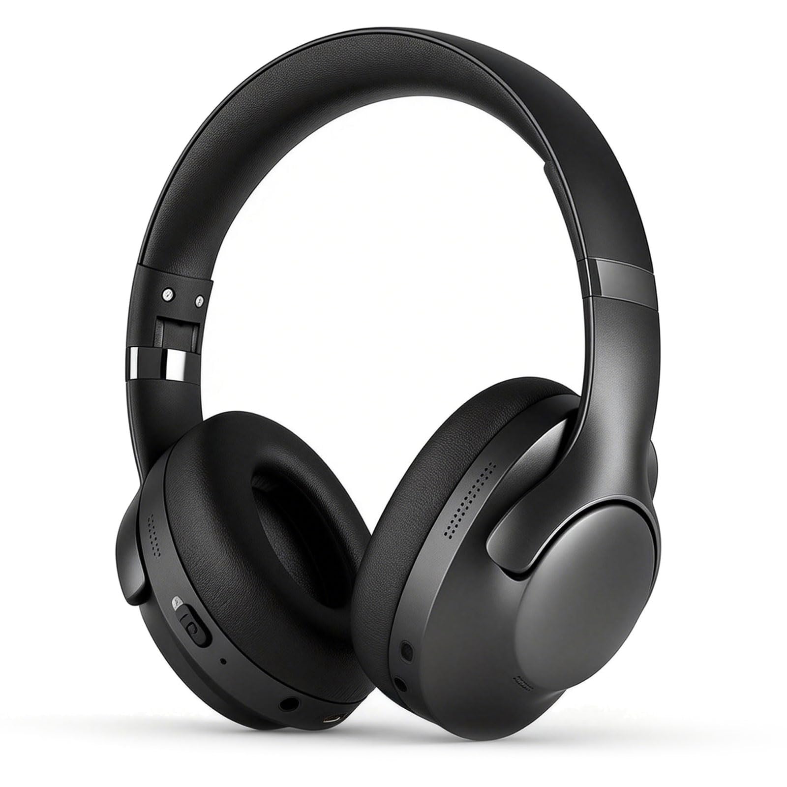Xmenha BT048S Wireless & Wired Over Ear Headphones, Black, 50Hrs Battery, Bluetooth 5.4, ANC, Travel & Sport