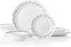 Corelle 18-Piece Dinner Set, Country Cottage, Blue and White Service for 6, Chip Resistant Dinnerware, Includes 26cm Dinner Plates, 17cm Salad/Side Plates and 530ml Soup/Cereal Bowls