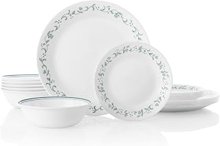 Corelle Triple Layer Glass Chip Resistant Lightweight Round Plates and Bowls 18-Piece Dinnerware Set
