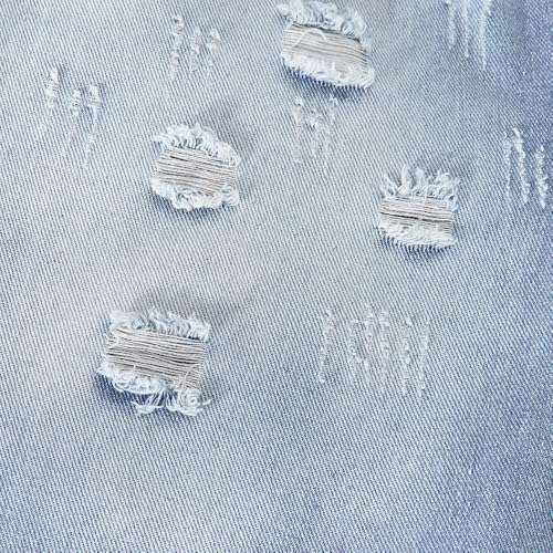 Girls Ripped Distressed Jeans - Baggy Wide Leg Girls Pants with Stretchy Waist, Gradient Denim Pants for Kids3