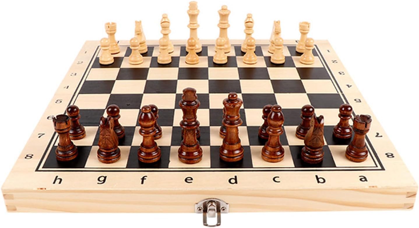 Set da scacchi pieghevole da viaggio, Set di scacchi in legno Slot for riporre i pezzi pieghevoli 4 regali for giochi da tavolo con treni