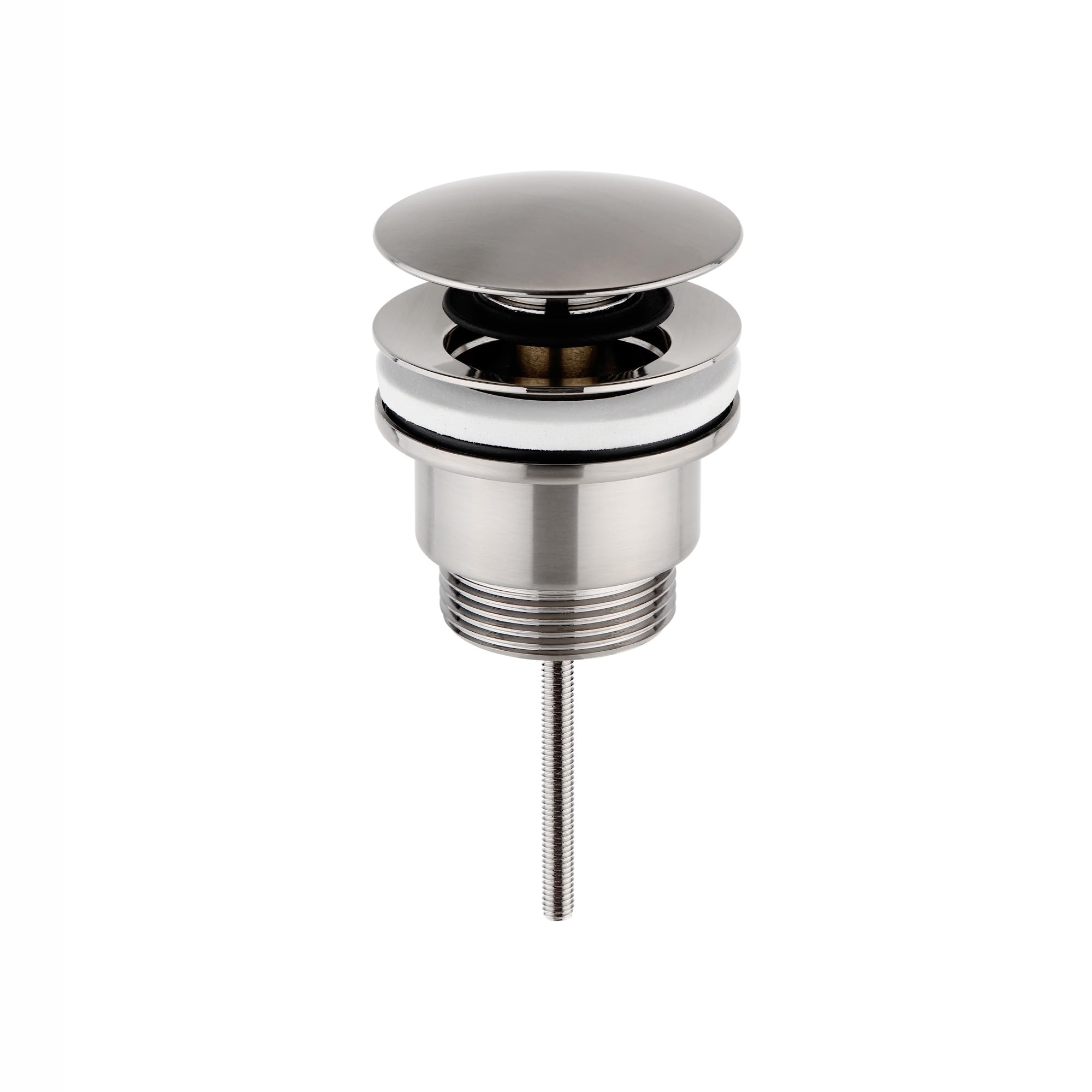 Enki Brushed Nickel W71, Universal Click Clack Or Freeflow Basin Waste For Sinks With Or Without Overflow,
