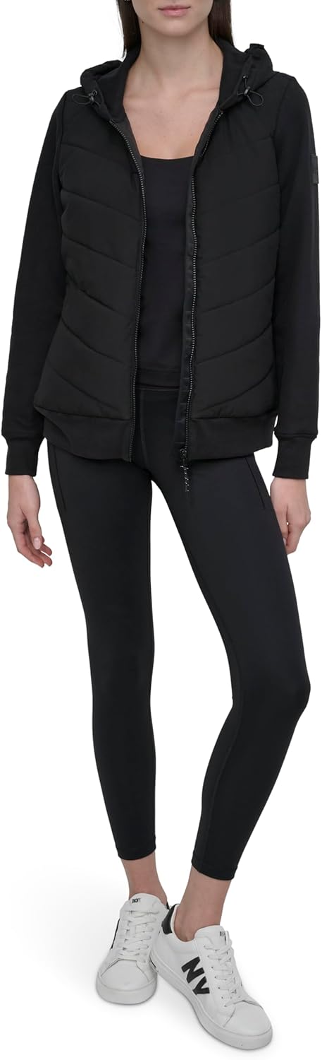DKNY womens Light Weight Hybrid Full Zip Jacket - Image 2