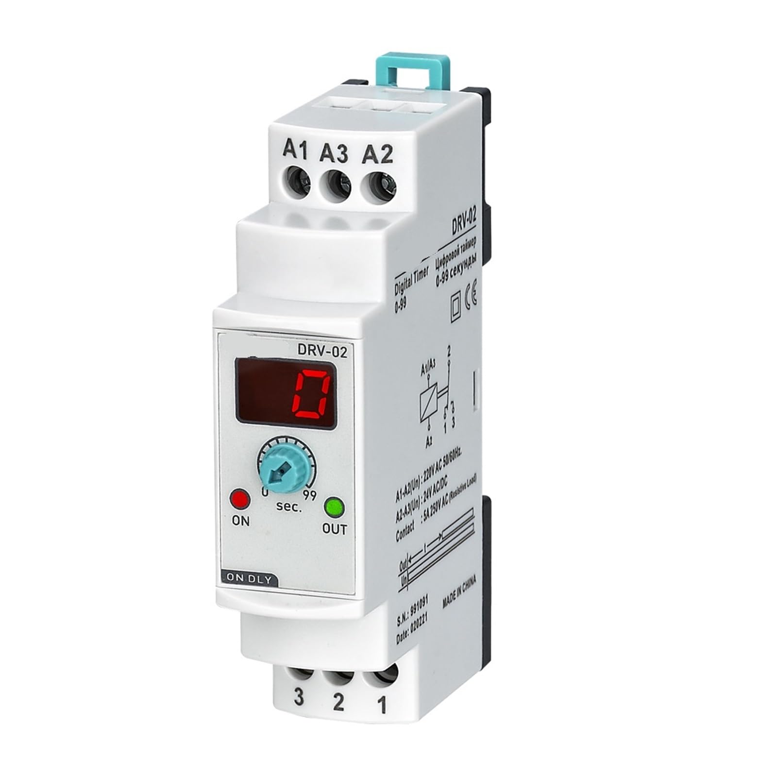 BALYDLUL DRV-XXM Digital Off Delay Time Relay(220VAC,DRV-02M 0-99sec.)