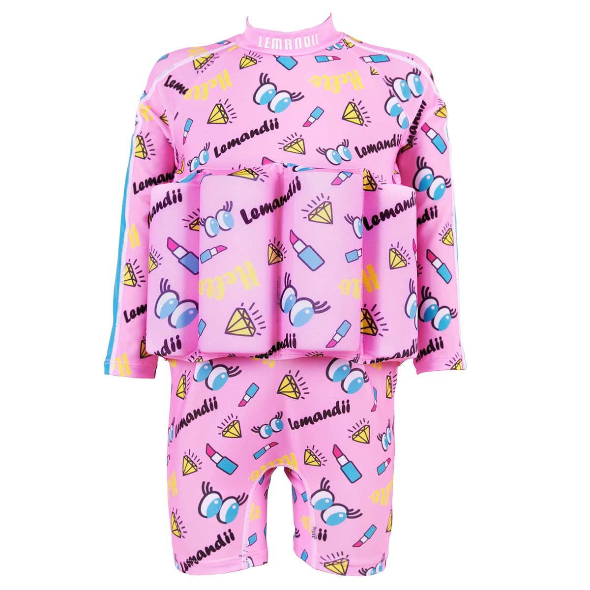 Toddler Kids One-Piece Float Swimsuit with Adjustable Buoyancy UPF 50+ Sun Protection for Beach Pool Boys Girls