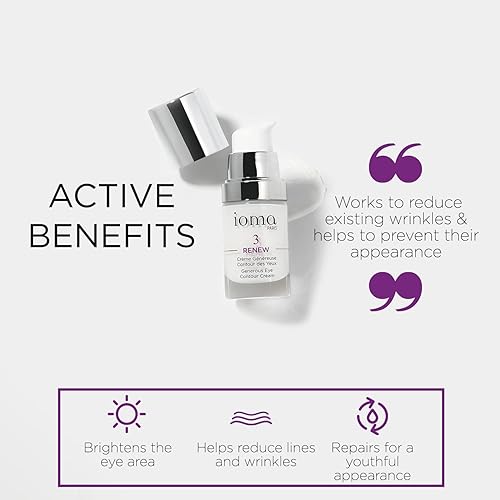 Miniatura 3 de IOMA Paris - RENEW Generous Eye Contour Cream - Tratamiento debajo de los ojos que ilumina el tono de la piel y repone la juventud a tus ojos, (0.5