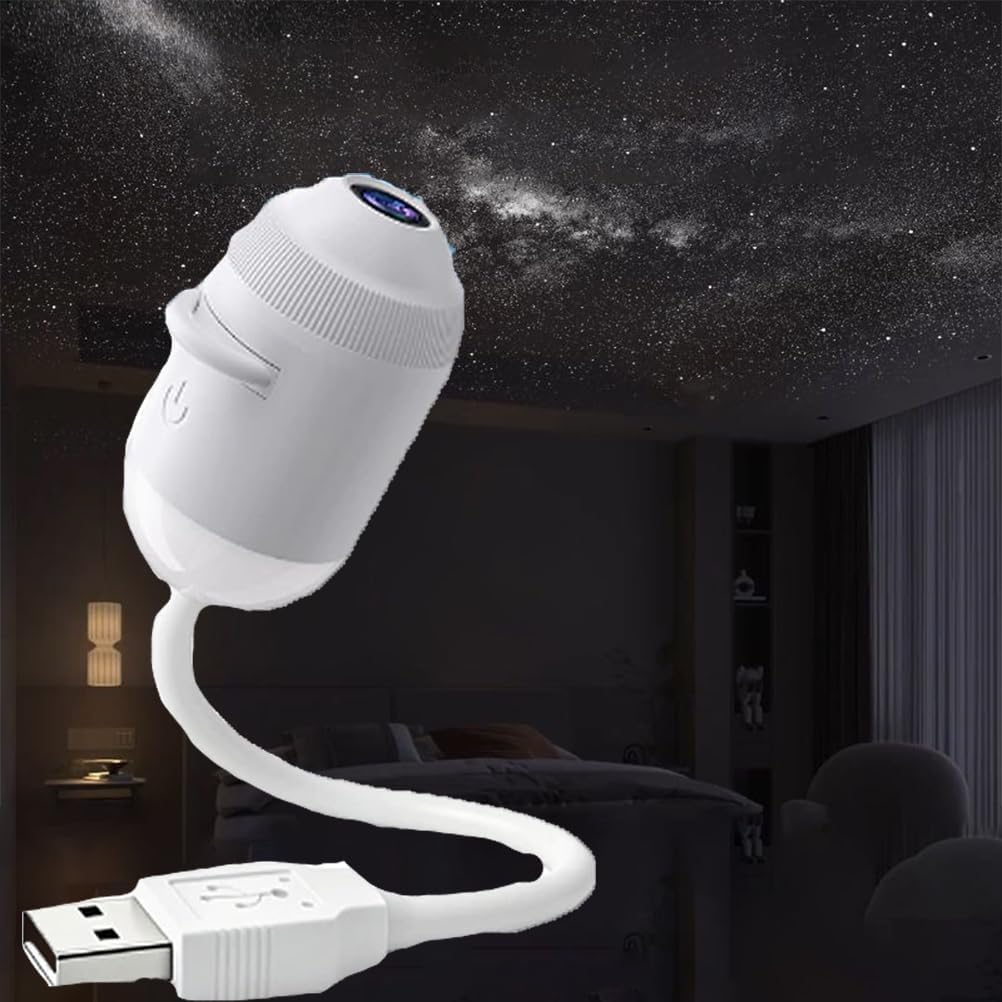 HD Smart Dynamic 5D Holographic Night Light Projector,Plug and Play HD 2-in-1 Galaxy Star Projector,360 Rotating, USB Powered,with 6 Films