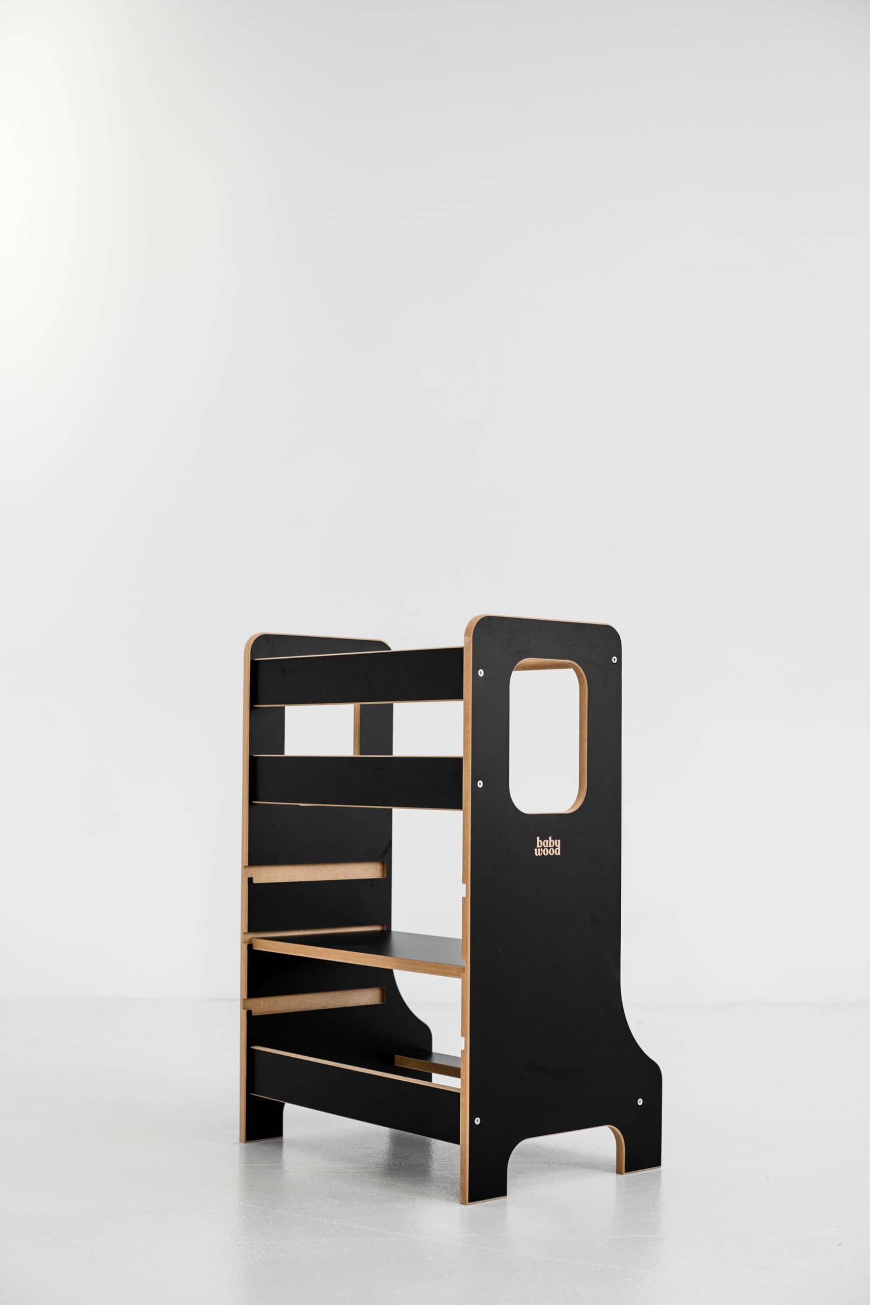 Lernturm Double Slim, Holz Lernturm für Geschwister, Entdeckungsturm für Zwei Kinder, Lernstuhl aus Holz, Learning Tower Montessori, Kitchen Helper (Weiß)