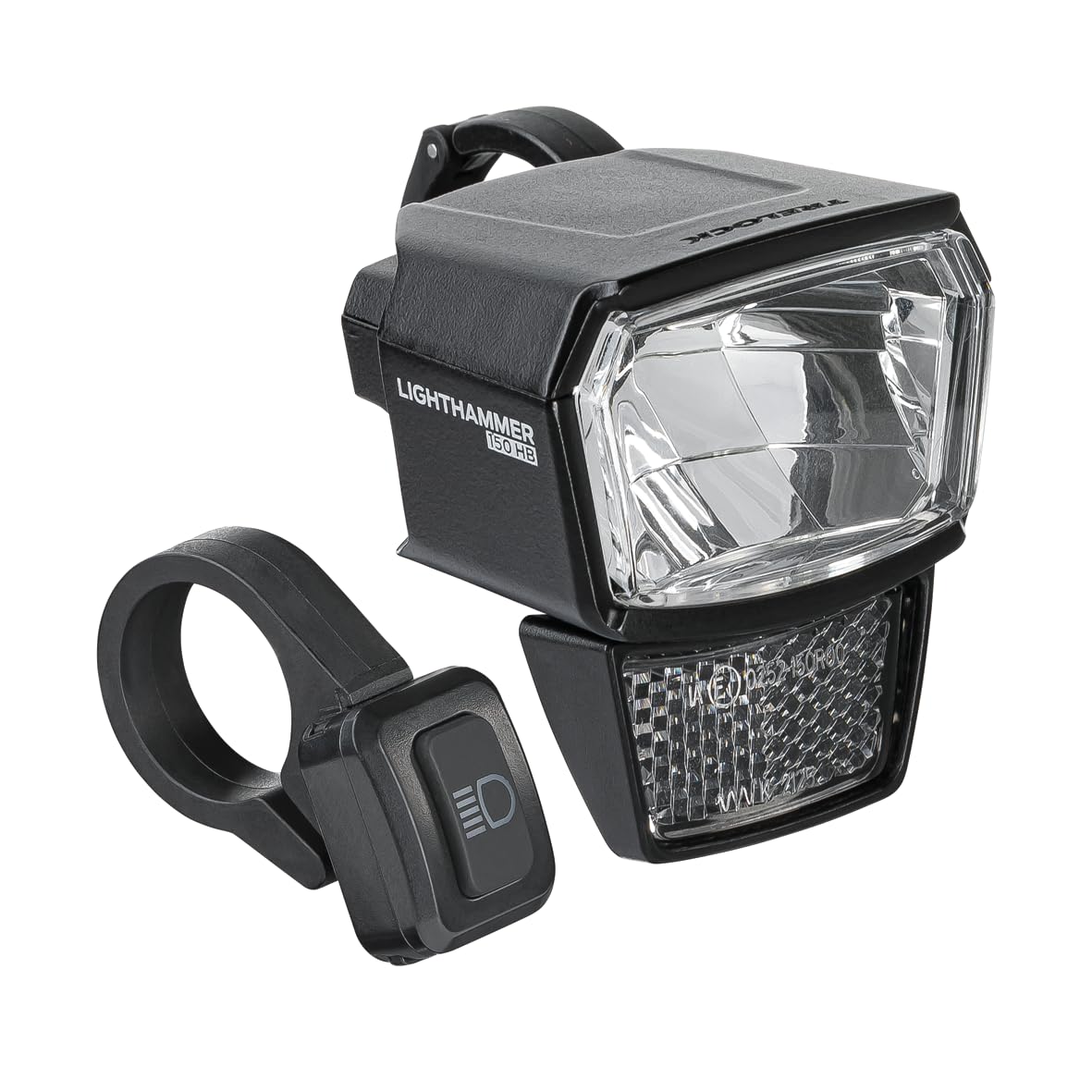 TRELOCK LS 940-HB Lighthammer 150 Lux E-Bike 12V Fahrradlicht – Inklusive Fernlicht-Schalter und Lenkerhalterung – StVZO zugelassen