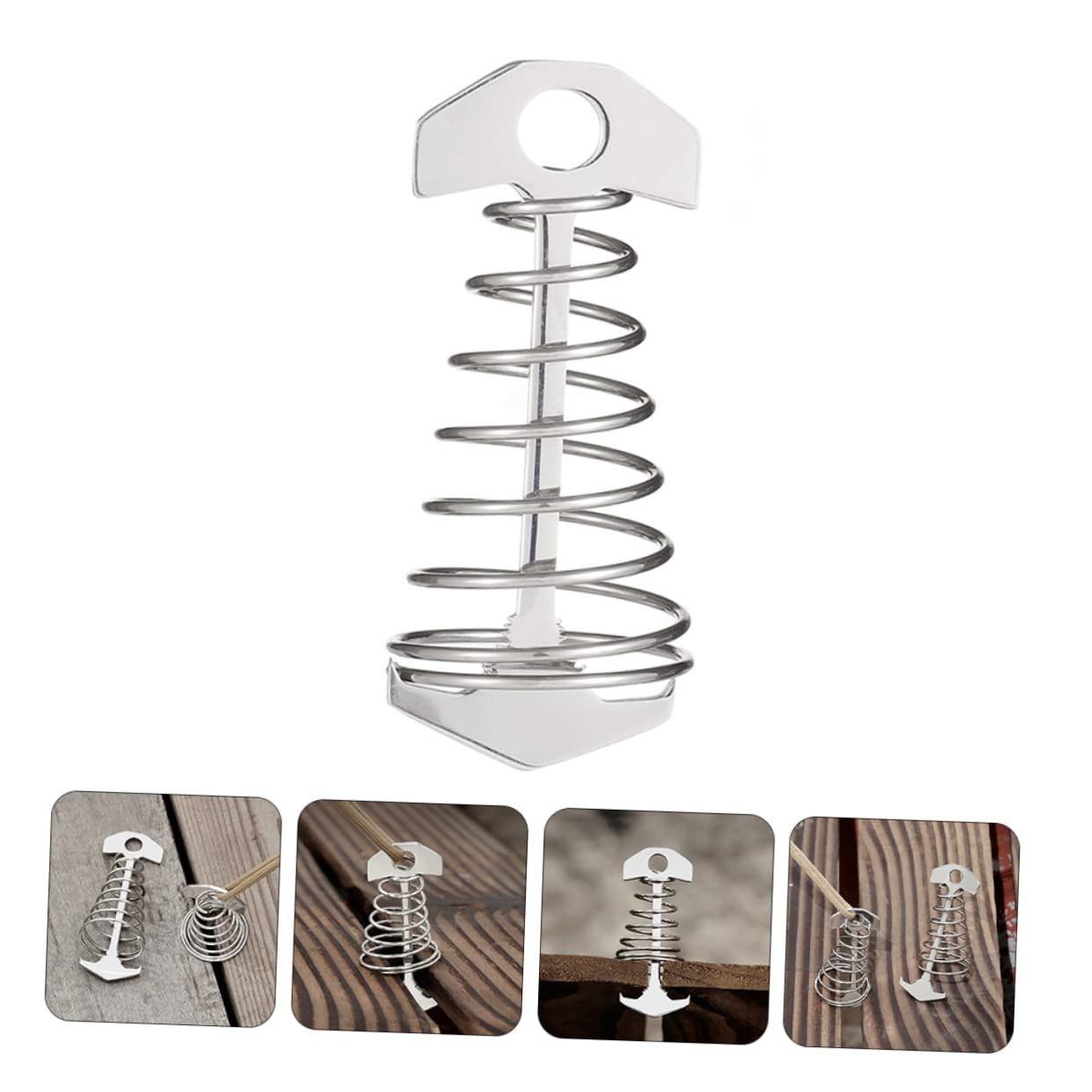 POPETPOP 2Pcs Fish Bone Tent Stakes Durable Ground Pegs for Outdoor Camping Easy to Install Portable Lightweight for Deck and Use