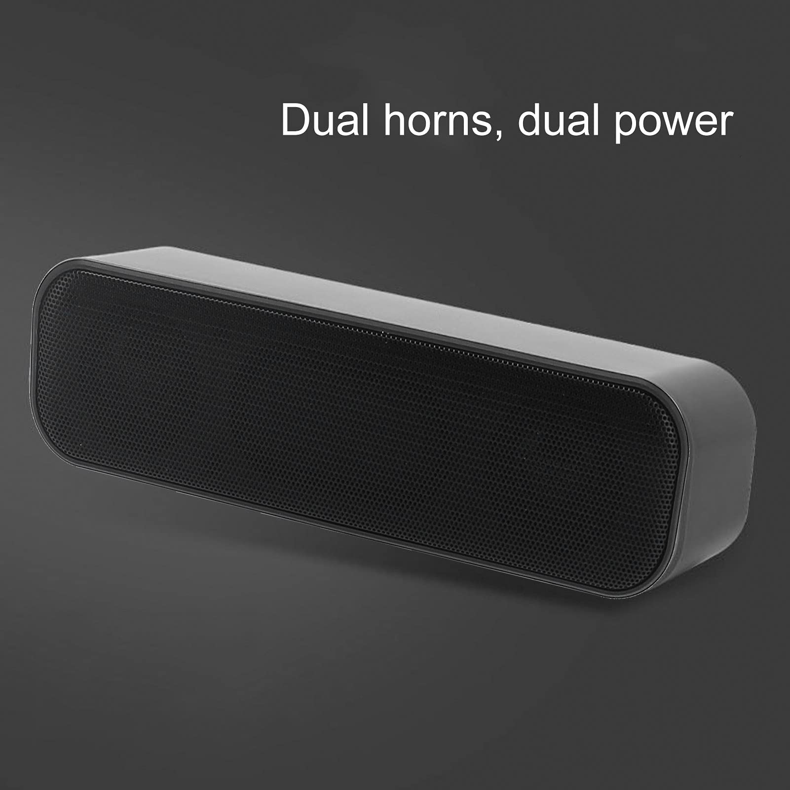 Miriam Song USB Speaker Mini Loudspeaker: Built in Decoded Sound Card, Stereo Soundbar, Dual Channel Stereo Effects, Plug and Play for Office and Home ABS Black, 18.2X4x5cm