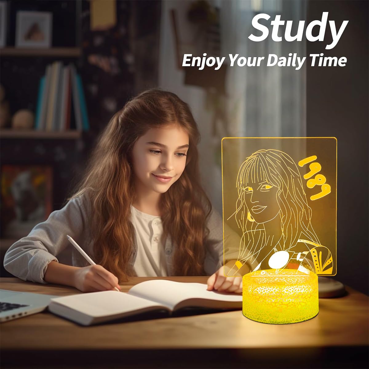 Lampada Notturna 3D Illusione TS Per Bambini, Con Telecomando 16 Colori E Interruttore Touch, Alimentazione USB/Batteria, Regalo Per Fan - 4