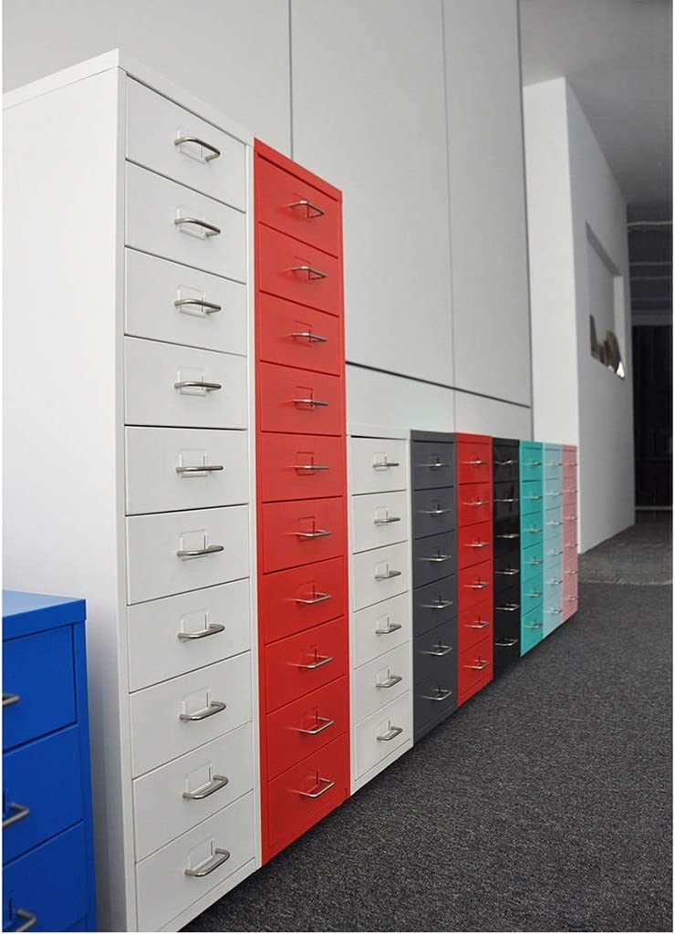 Armadietto in metallo a tre cassetti per l'organizzazione dell'ufficio e l'archiviazione File Cabinet verticale con serratura a chiave Soluzione di archiviazione file durevole ed elegante per uso