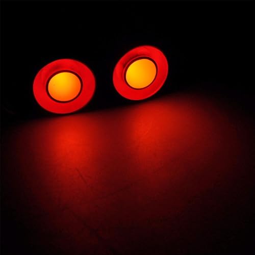 Miniatura 8 de Que-T Luz trasera LED de ojos de ángel y ojos de demonio de 2 ledes, para autos de oruga modelo RC 110 (rojo + blanco, 0.866 in)