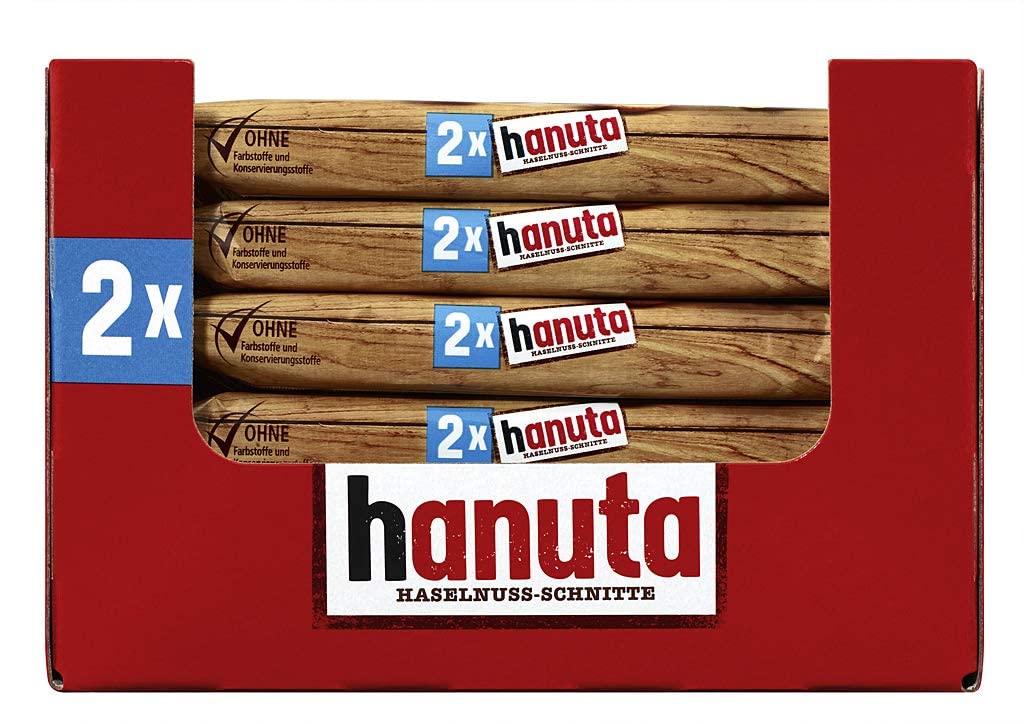 Ferrero - Hanuta Box LIMITED EDITION 792 g (18x44gr) - Wafer ripieni al Cioccolato e Nocciole Sbriciolate - Scatola da 18 confezioni