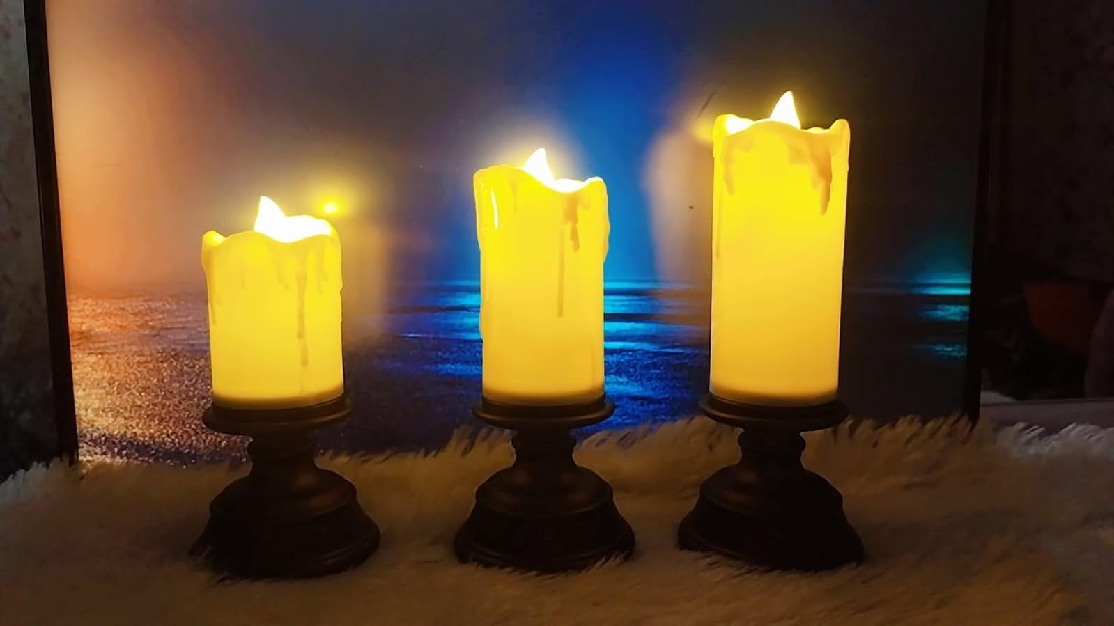 LED Flameless Candles Set, 3-Piece Battery Operated Pillar Lights, Decorative for Home, Bedroom, Wedding, Events-image-26