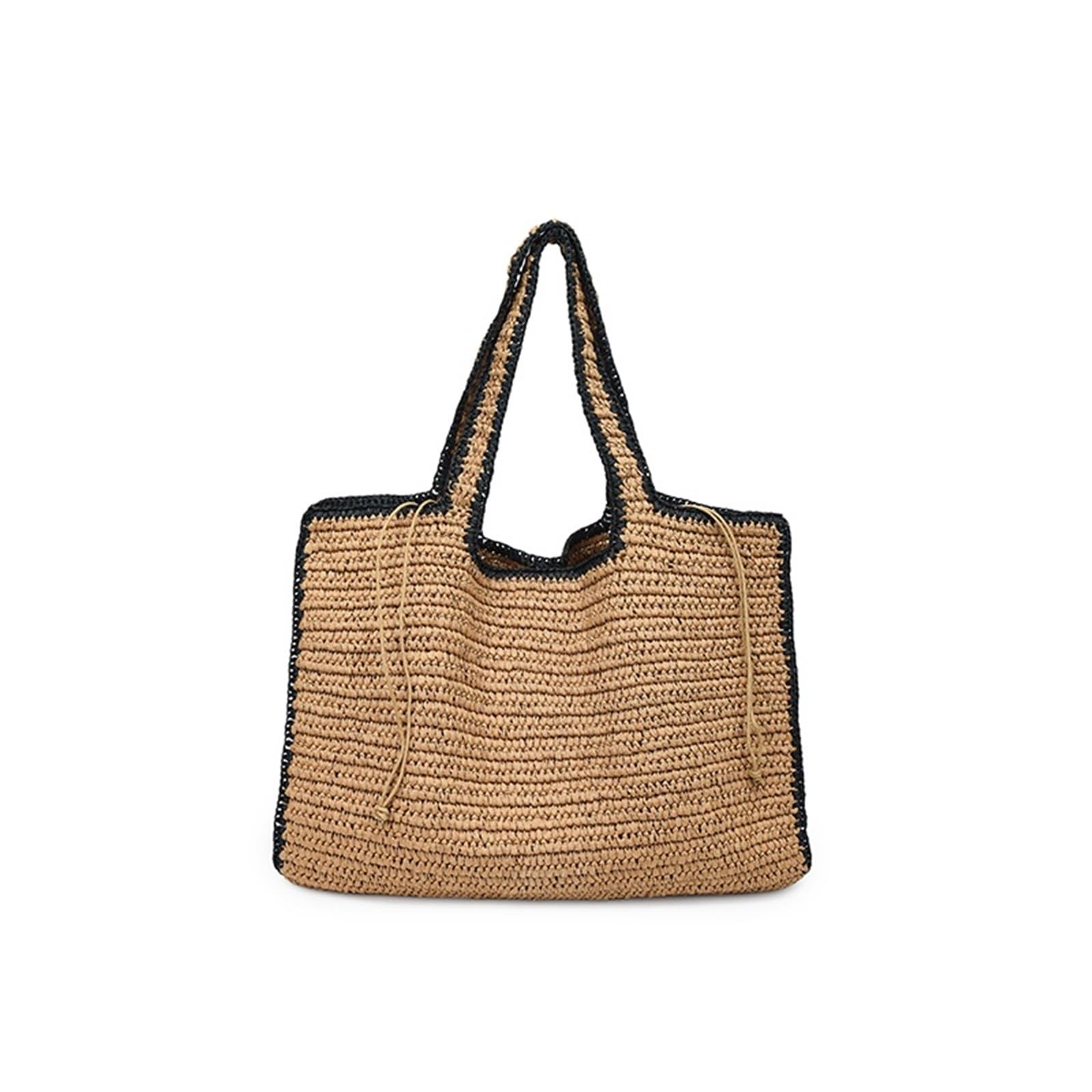 borsa donna estiva Borse da spiaggia for donna a mano in paglia Borsa a tracolla di grande capacità con manico superiore