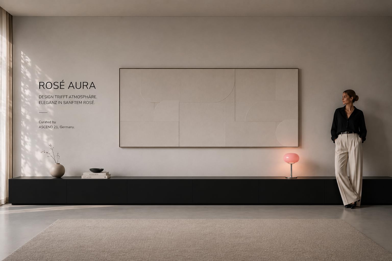 Rosé Aura – Moderne Design-Tischlampe aus Metall & Glas – Rosa Pilzlampe Ø 20 cm – 28 cm Höhe – Elegante Deko-Leuchte für Wohnzimmer, Schlafzimmer & Sideboard