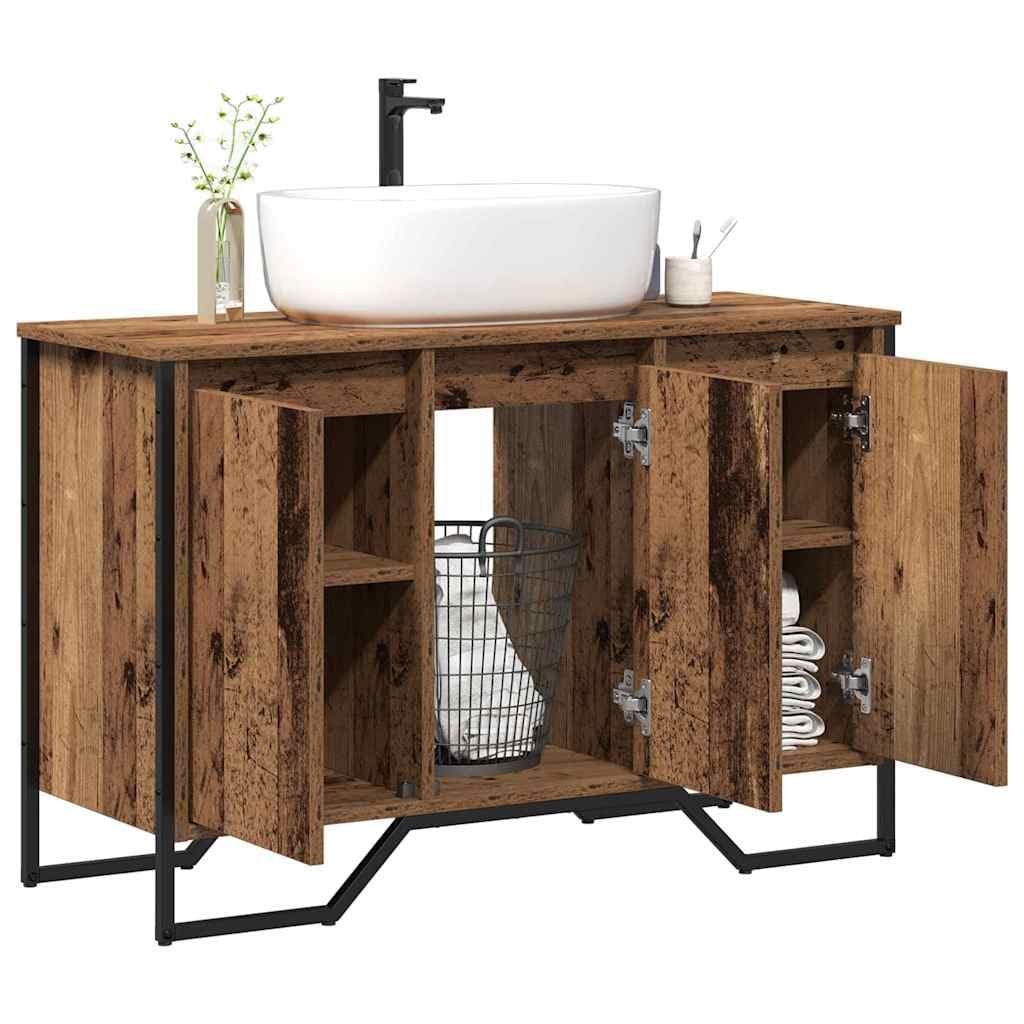 vidaXL Gabinete de Lavabo Otro con Puerta Madera Vieja 91 x 35 x 60 cm, Armario de Baño, Vanity Moderna con Cajones, Rectangular, Resistente, Diseño Funcional, Ahorra Espacio en Casa