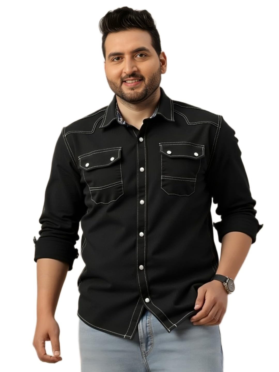 maykr Denim Shirt for Men| Men Shirt| Black Shirt for Men.15-picture-55