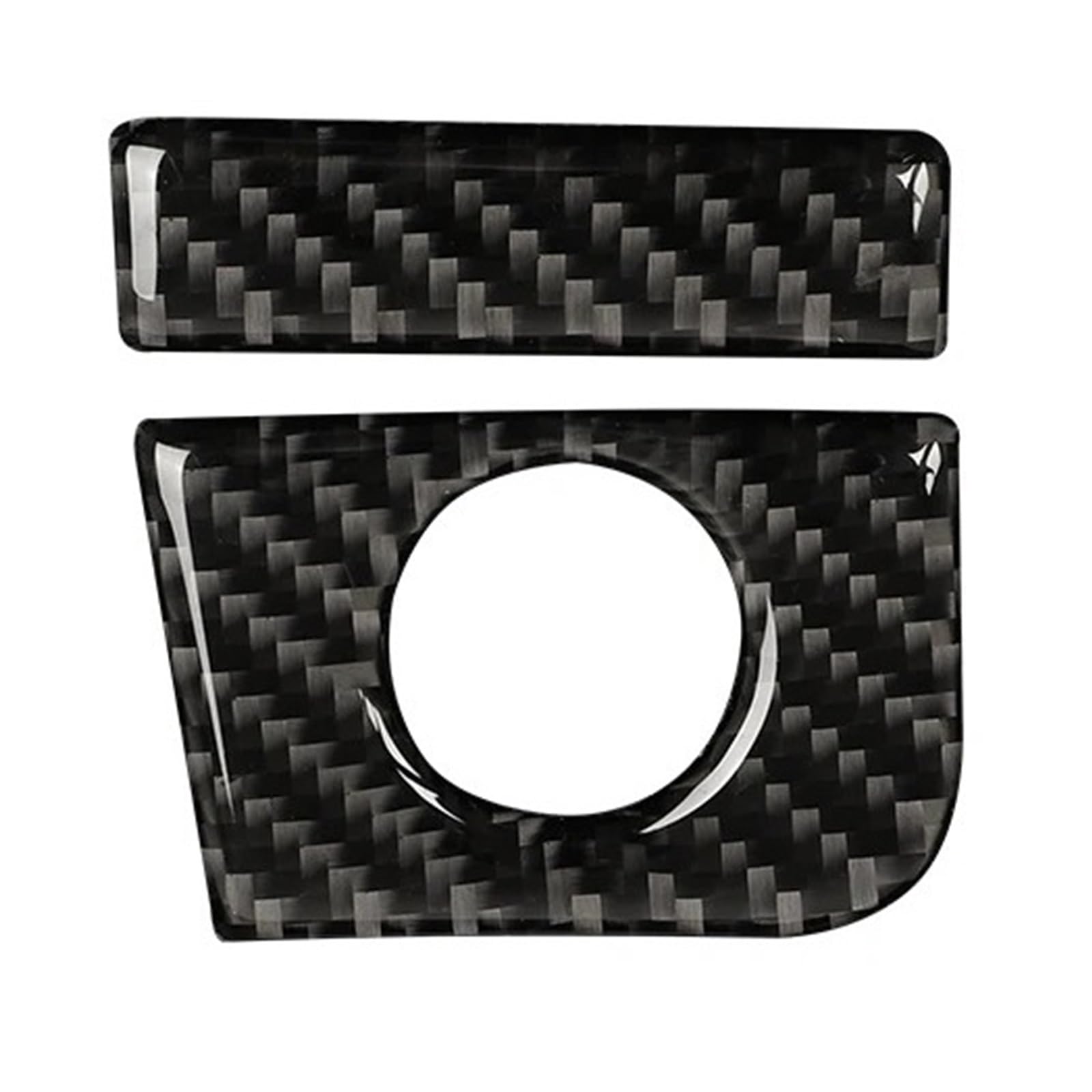 THXZINGLWG Compatible for Mustang GT 2015-2021 Car Accessories Carbon Fiber Interior Car Co-pilot Storage Box Switch Panel Cover Trim Stickers(Black(RHD))