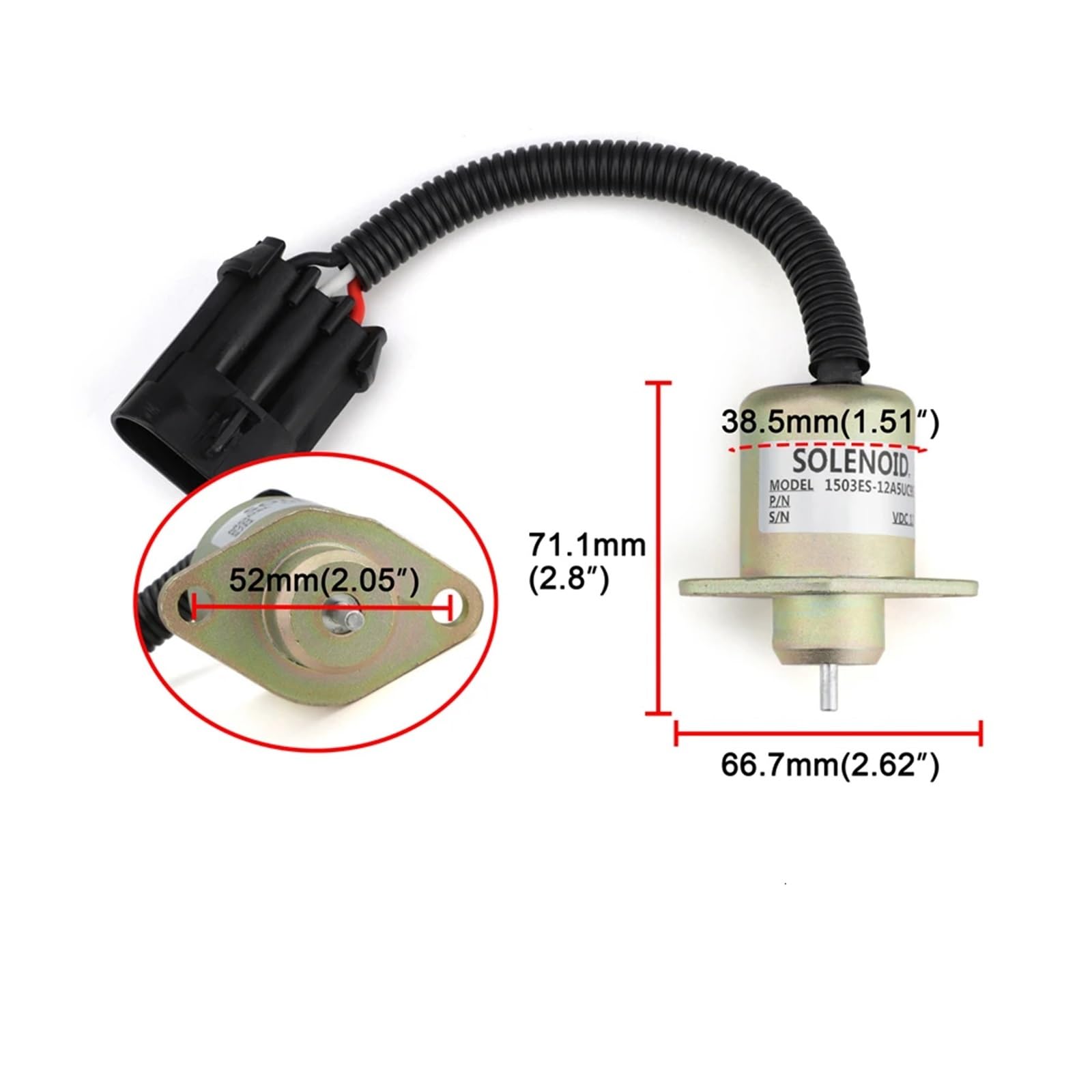 12V 1503ES-12A5UC9S SA-4561-T elektromagnes ogranicznika paliwa do silnika V1505 R90