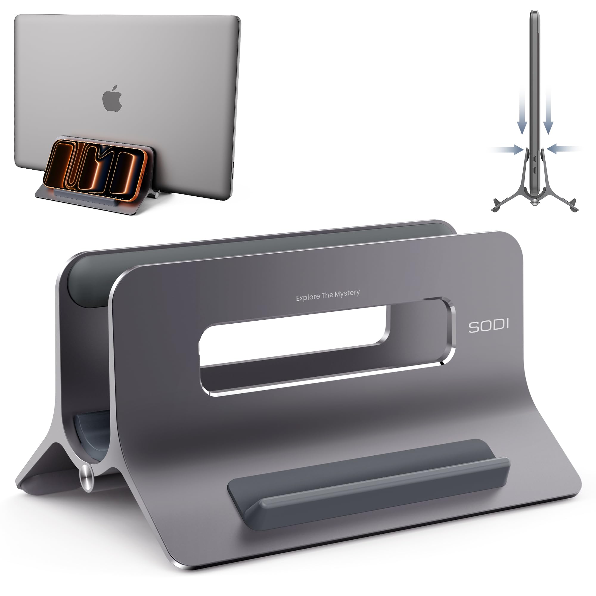 Amazon.com: SODI Vertical Laptop Stand for Desk, Gravity Auto Lock