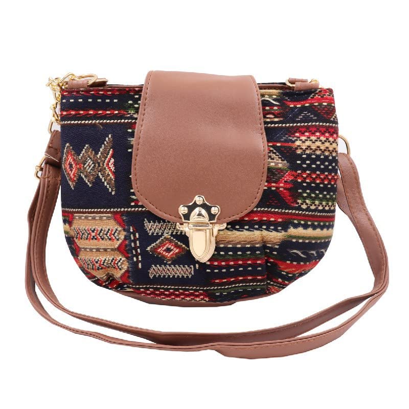 HP King Ethnic Style Sling Purse, Cross Body Sling Bag, Push Button Lock Women Purse, Traditional Handbag for Girl