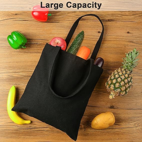 Image of TrendoPrint Reusable Shopping Bag Canvas Tote Bag for Grocery, College, Office & Shoulder Handbag Travel Bag for Men and Women (14x16 inches)
