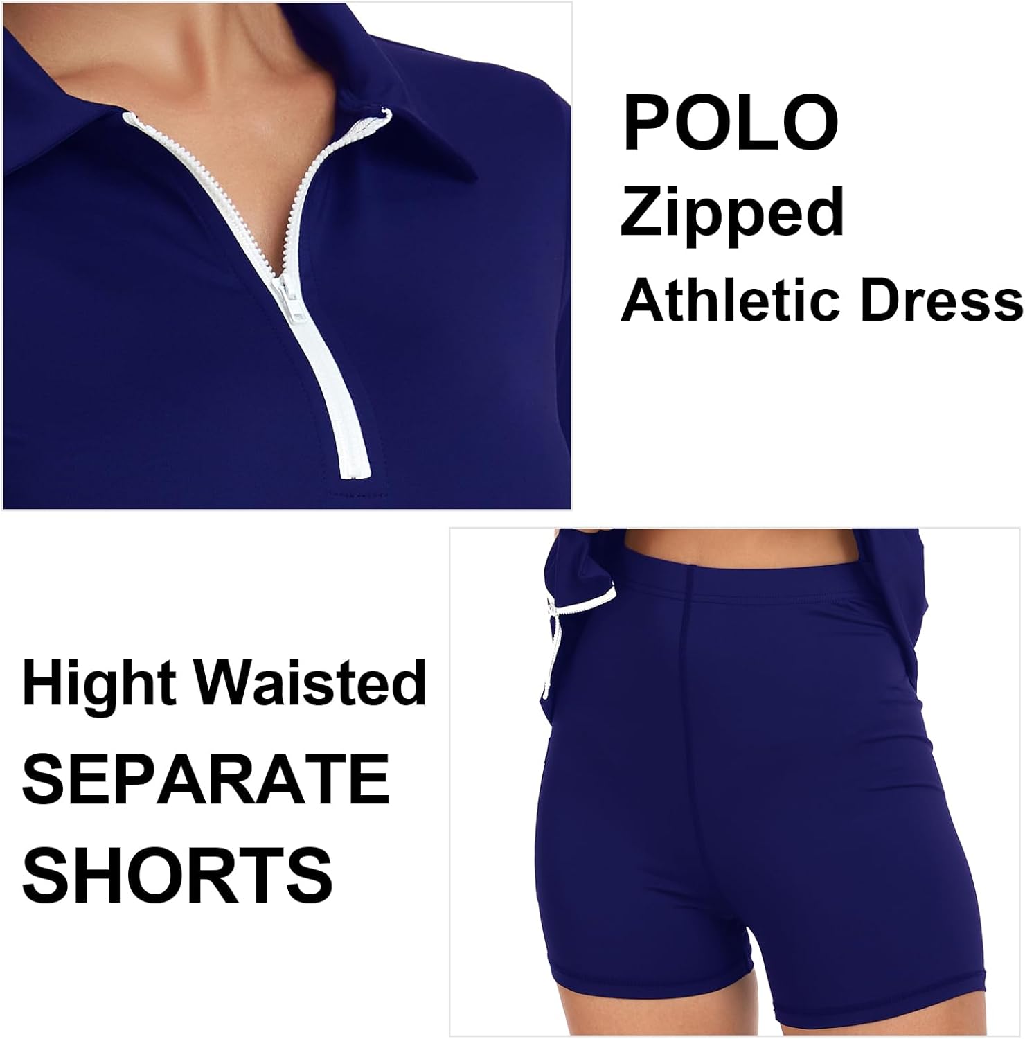 Womens Two Piece Tennis Golf Dress Active Athletic Exercise Sports Wear Dresses for Women with Pocket Separate Shorts - Image 4