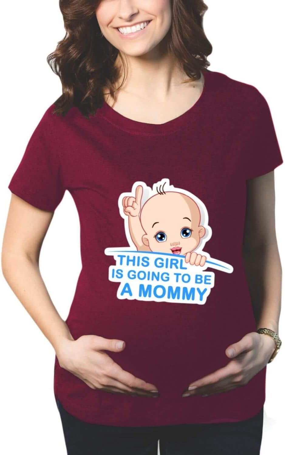 YaYa cafeMothers Day This Girl is Going to Be Mommy Women's Pregnancy Maternity T-Shirt Top Tee Round Neck Half Sleeves