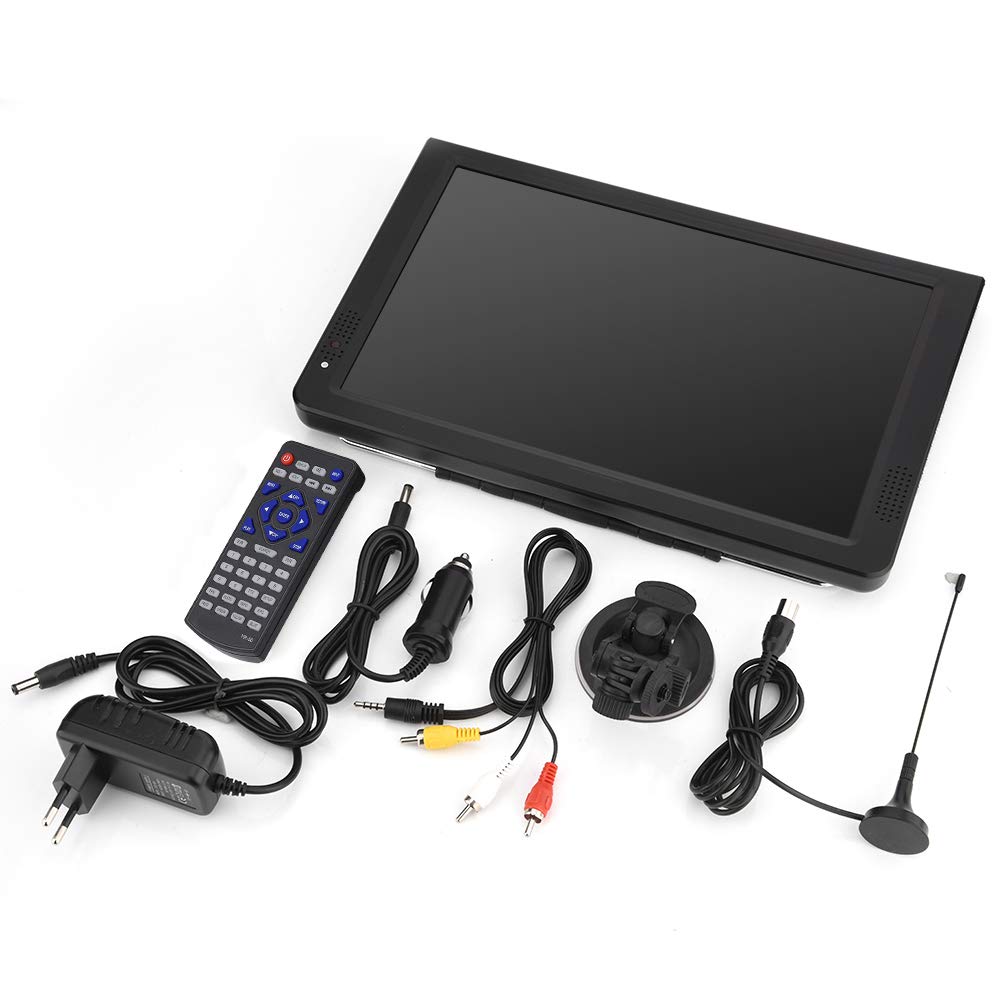 VBESTLIFE T / T2 Téléviseur Portable 12 Pouces, avec Ecran LCD Haute Résolution 1280 * 800 Téléviseur Numérique Support Alimentation Secteur, Adaptateur Allume-Cigare 12V etc(EU)