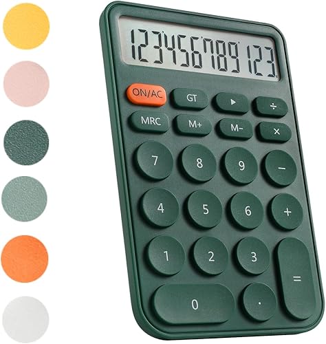 AOAILION Calculadora estándar de 12 dígitos con pantalla LCD grande y botones grandes, calculadora linda, calculadora de escritorio para oficina,