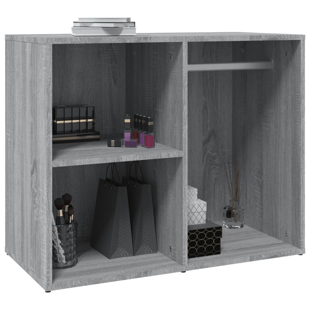 Regal aus Holzwerkstoff Grau Sonoma 80x40x65 cm | Für Make-up und Accessoires, viel Stauraum, mit Wandhalterung, einfache Montage