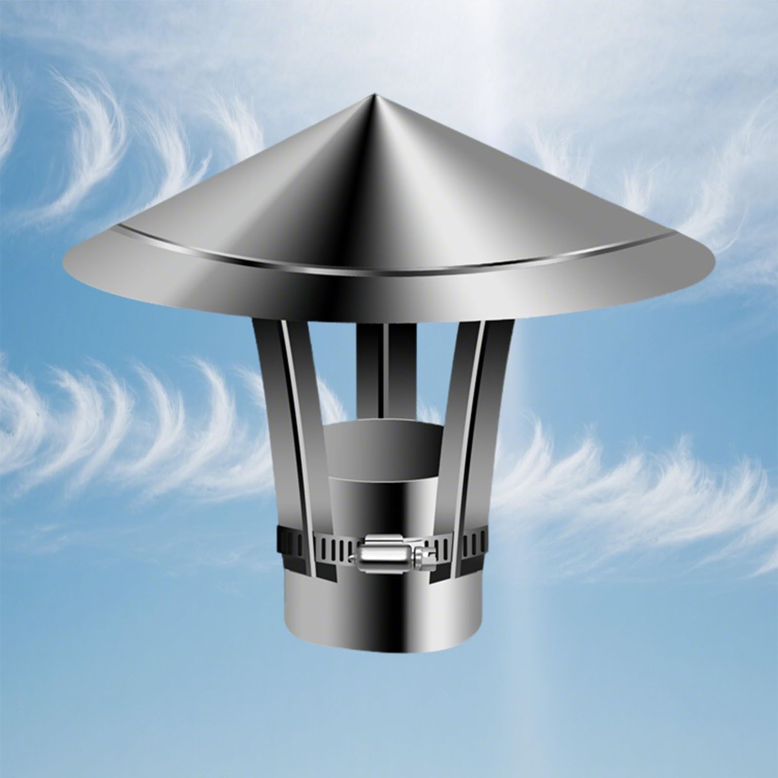 MYXJGNAIY Furnace Vent Chimney Cap, Fireplace Flue Chimney Cover with Adjustable Metal Strips, Stove Pipe Topper for Outside 2-11.8 in, Chimney Roof Rain Guard(5.5in)
